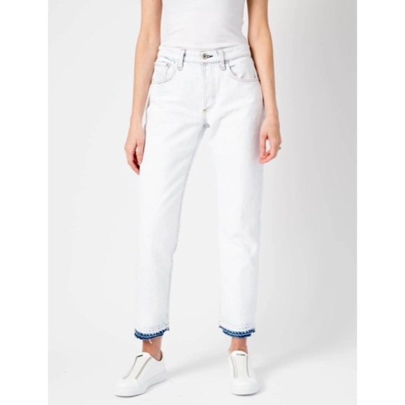 Rag Bone Desert White Rosa Mid-Rise Boyfriend Jean - Picture 1 of 9